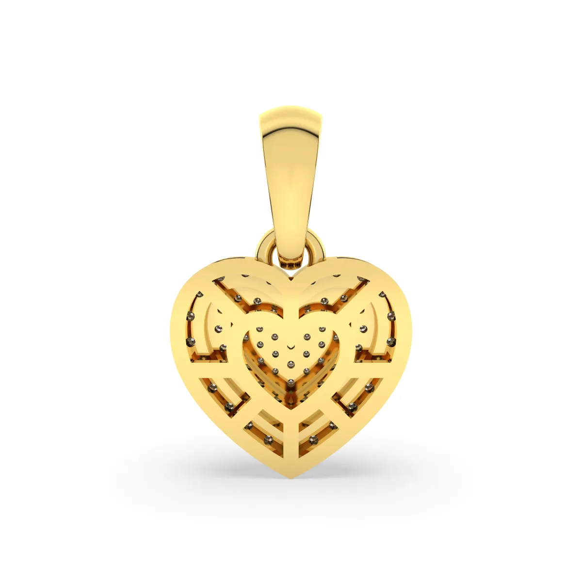 Women's Round Natural Diamond Heart Pendant