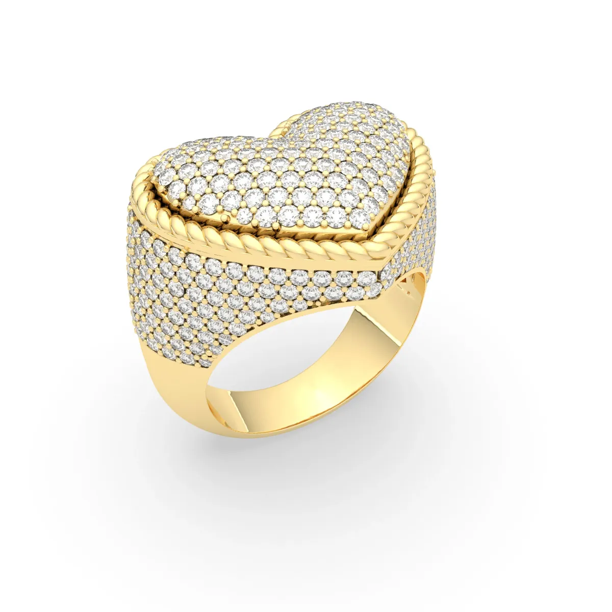Heart Shape Brilliant Round Natural Diamond Ring