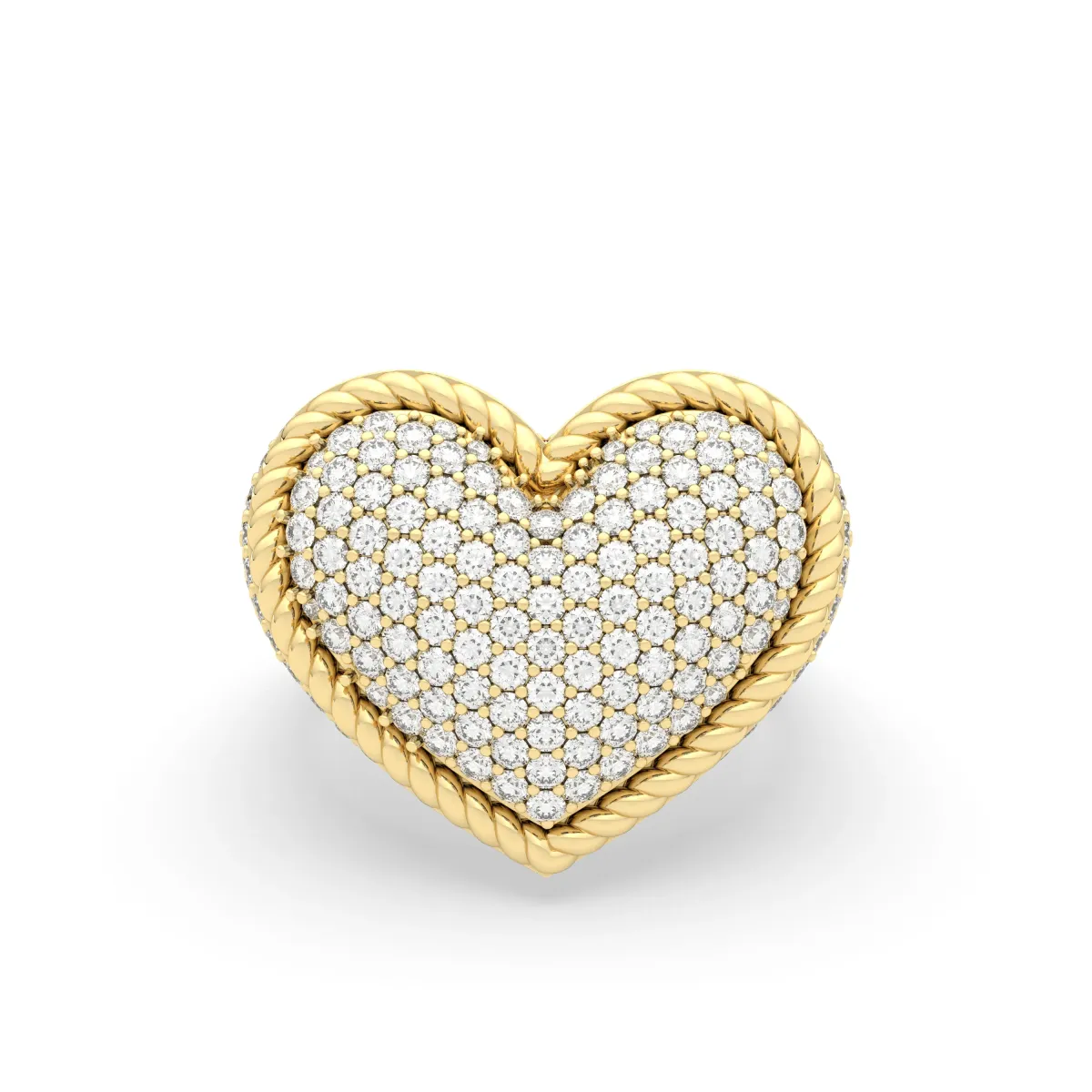 Heart Shape Brilliant Round Natural Diamond Ring