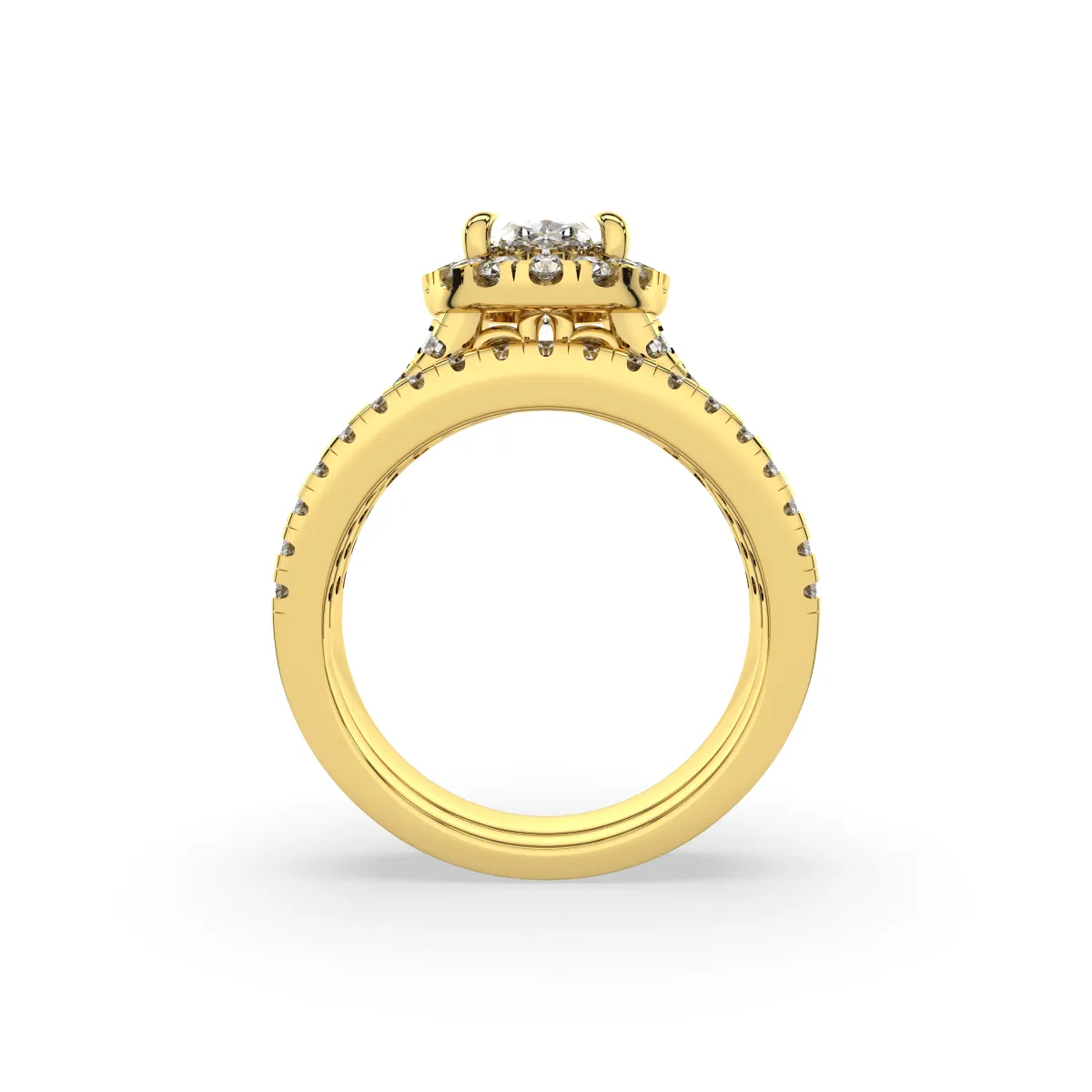Oval Lab Grown Diamond Halo Engagement Ring
