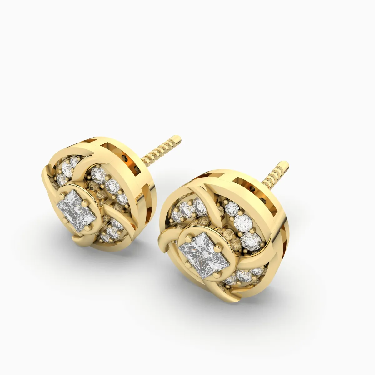 0.54 CT.T.W. Natural Diamond Stud Earrings For Women