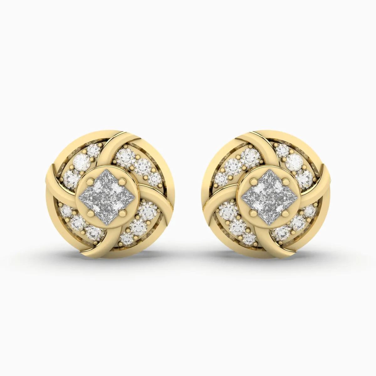 0.54 CT.T.W. Natural Diamond Stud Earrings For Women
