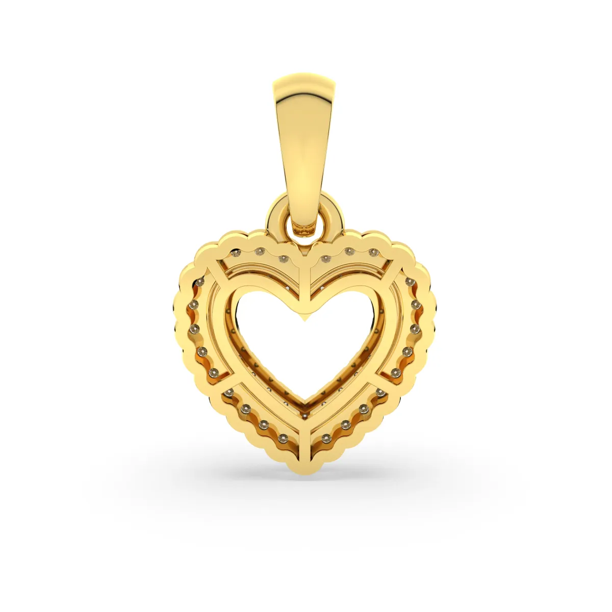 Elegant Mini Heart-Shaped Natural Diamond Pendant