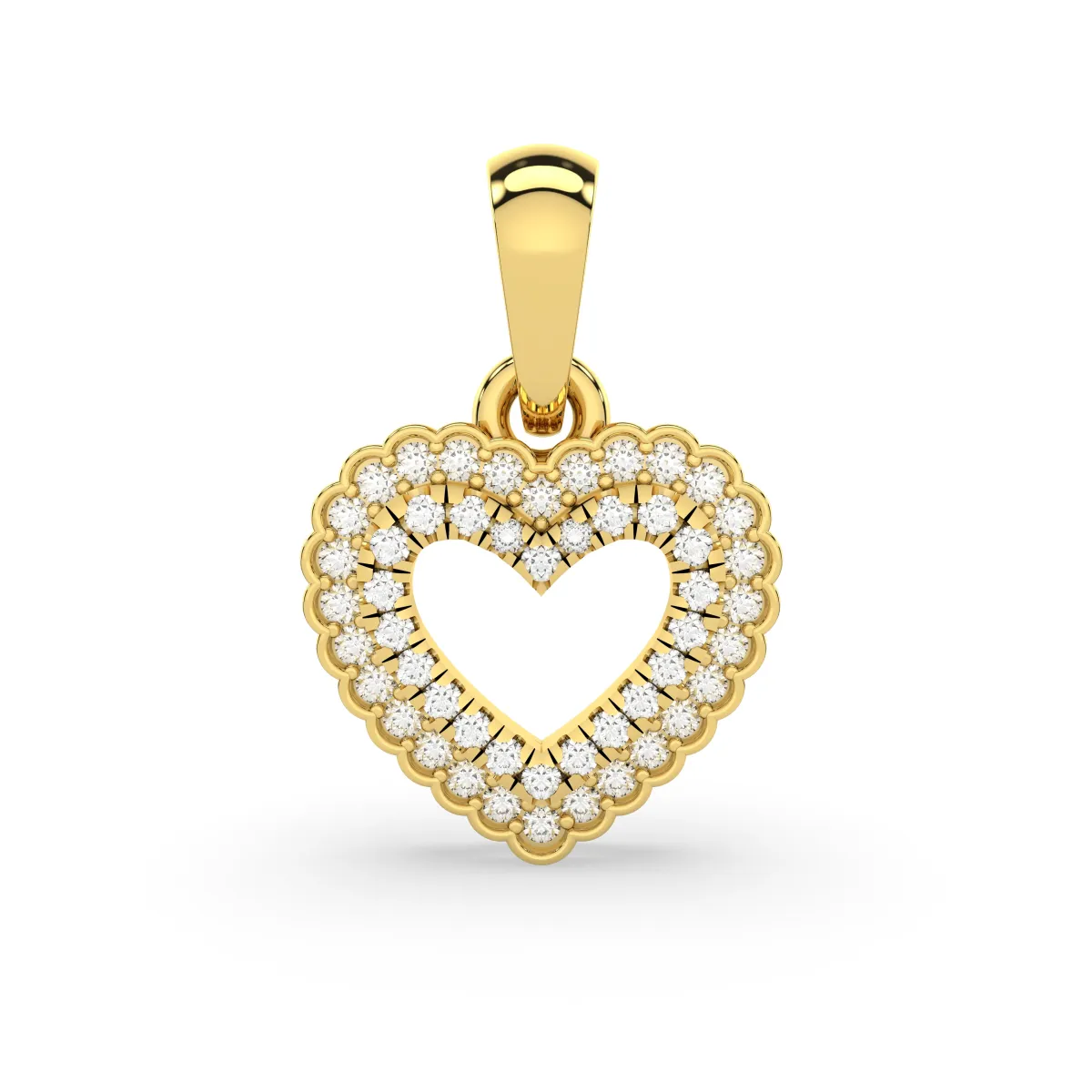 Elegant Mini Heart-Shaped Natural Diamond Pendant