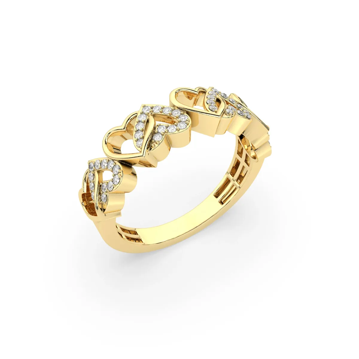 Stackable Heart Natural Diamond Ring