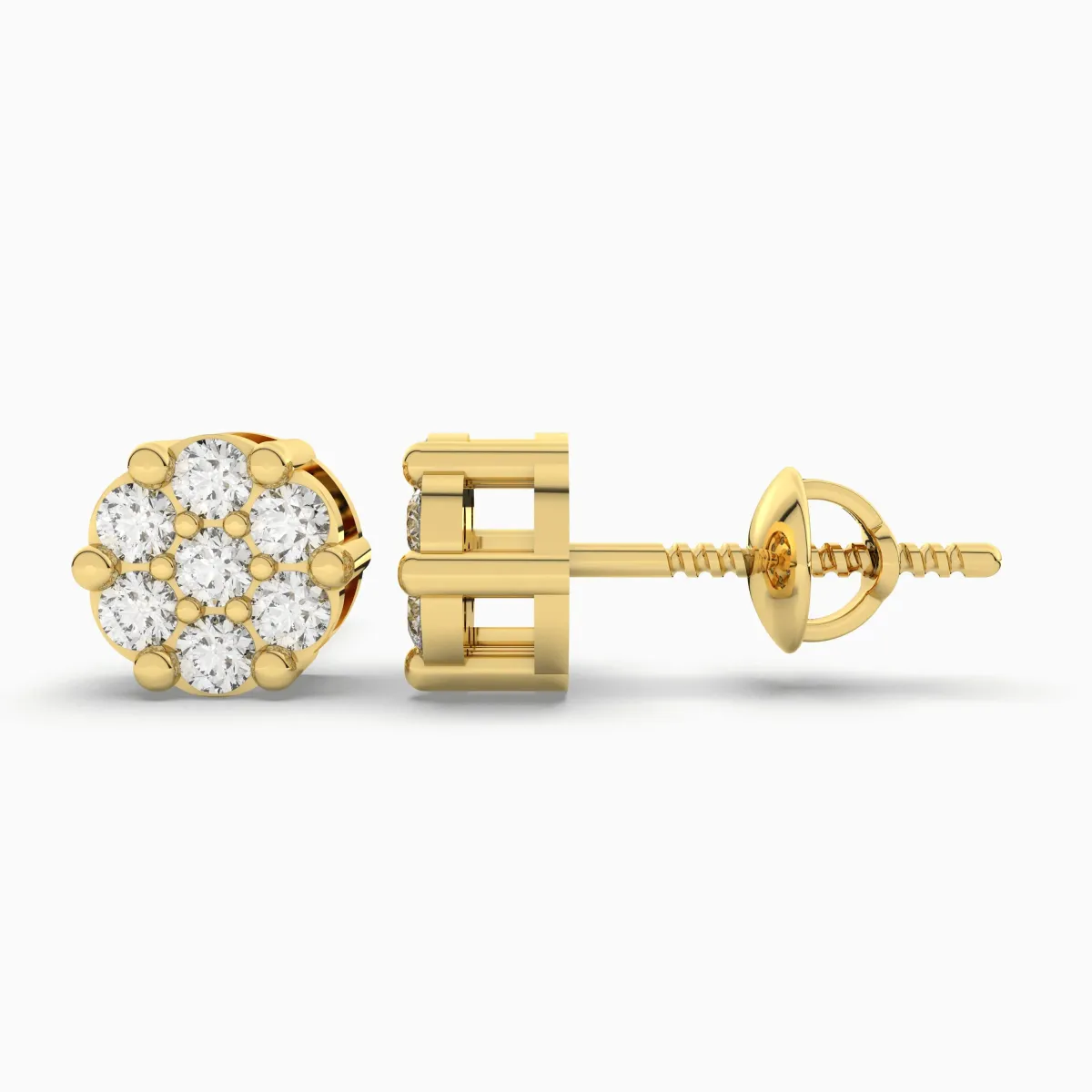 Radiant Bloom Natural Diamond Earrings