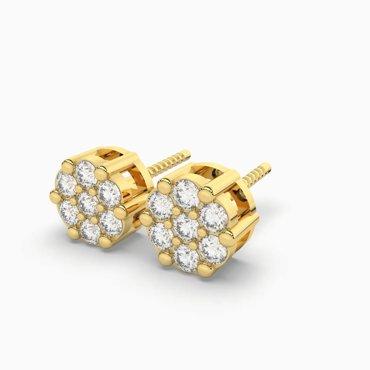 Radiant Bloom Natural Diamond Earrings