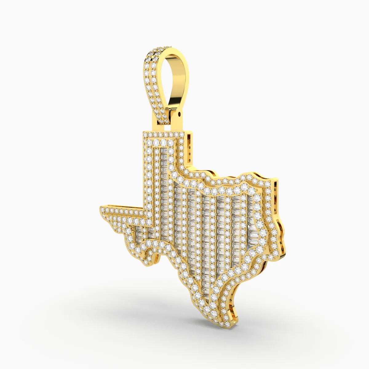 Texas State Shape Natural Diamond Pendant