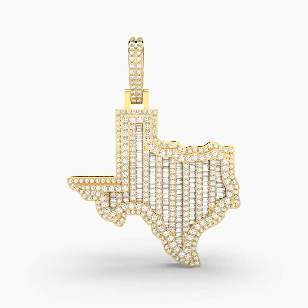 Texas State Shape Natural Diamond Pendant