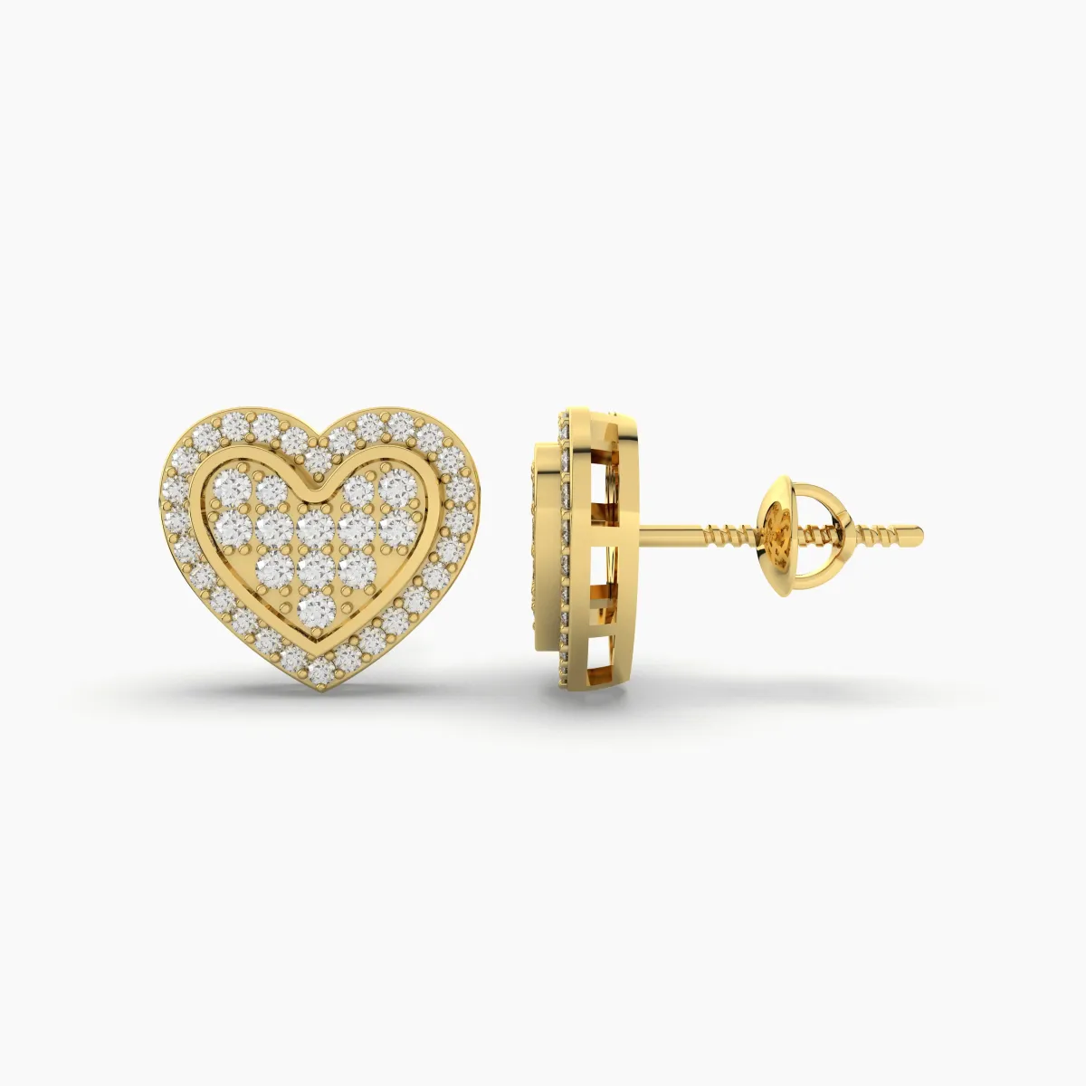 Women'S Natural Diamond Heart Stud Earrings