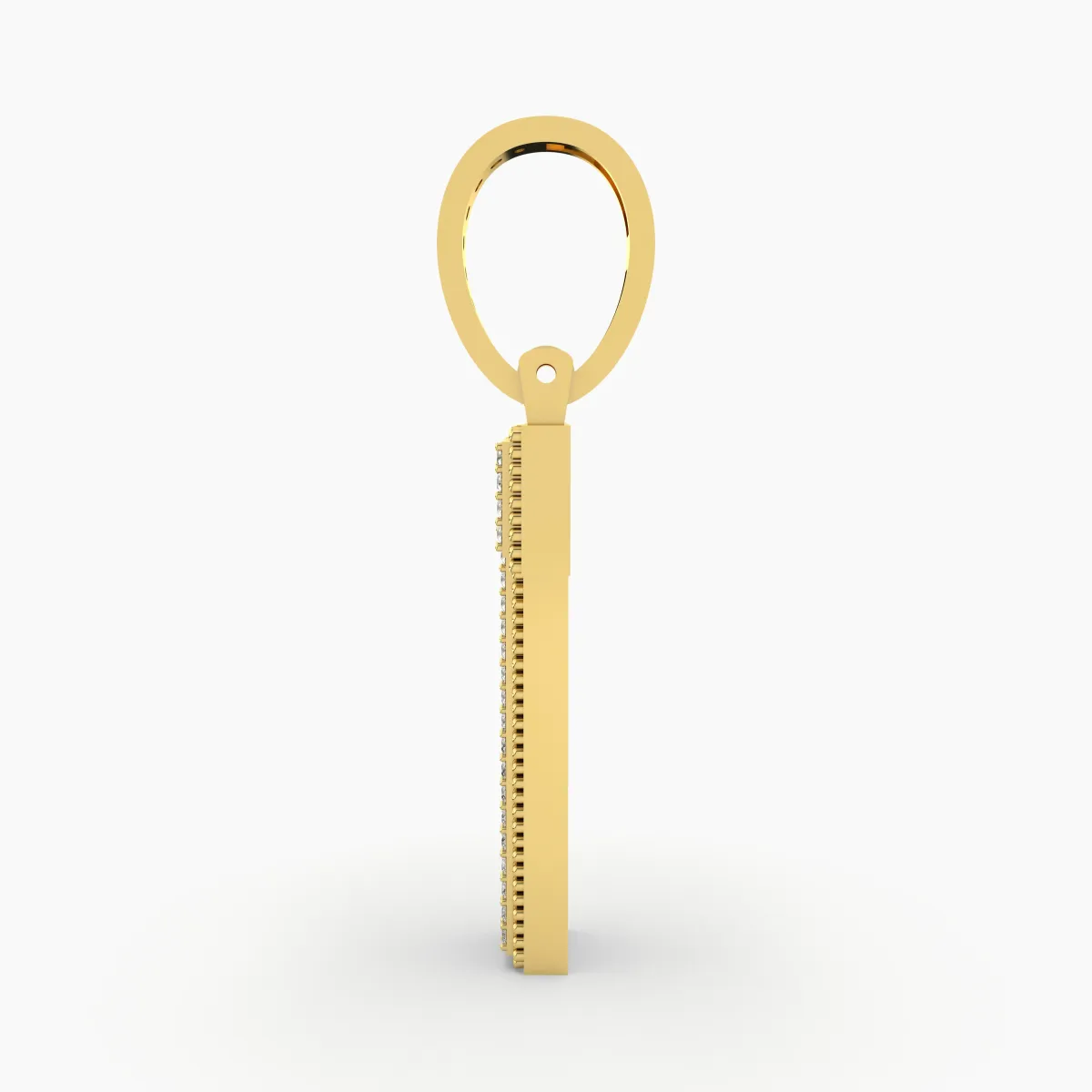 Letter T Initial Baguette And Round Natural Diamond Pendant