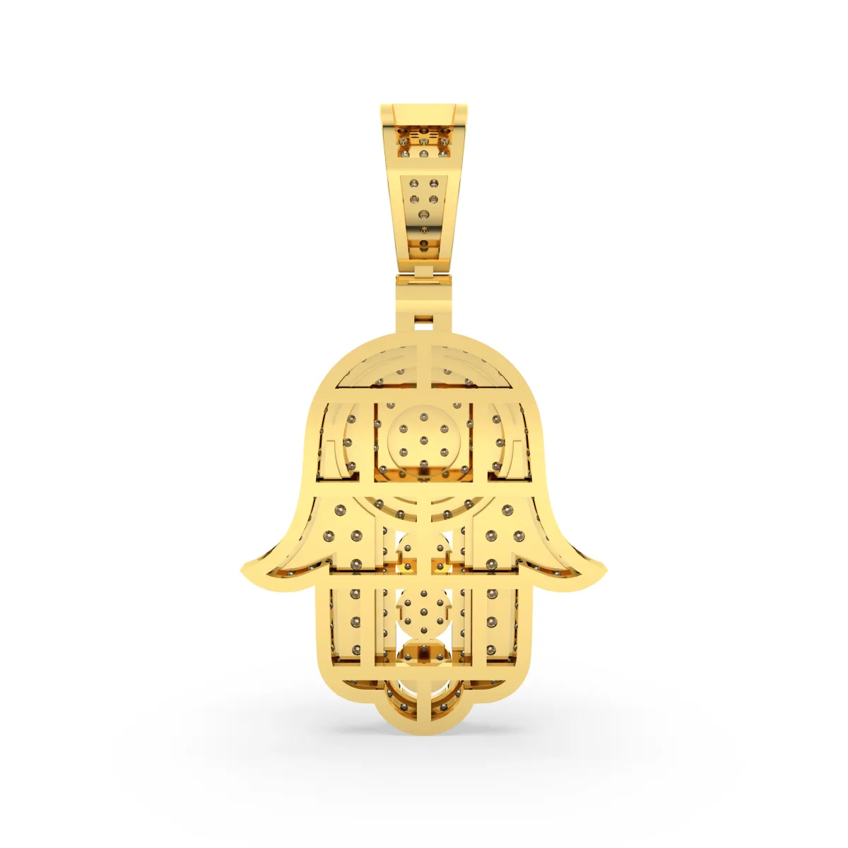Men'S Natural Diamond Hamsa Pendant