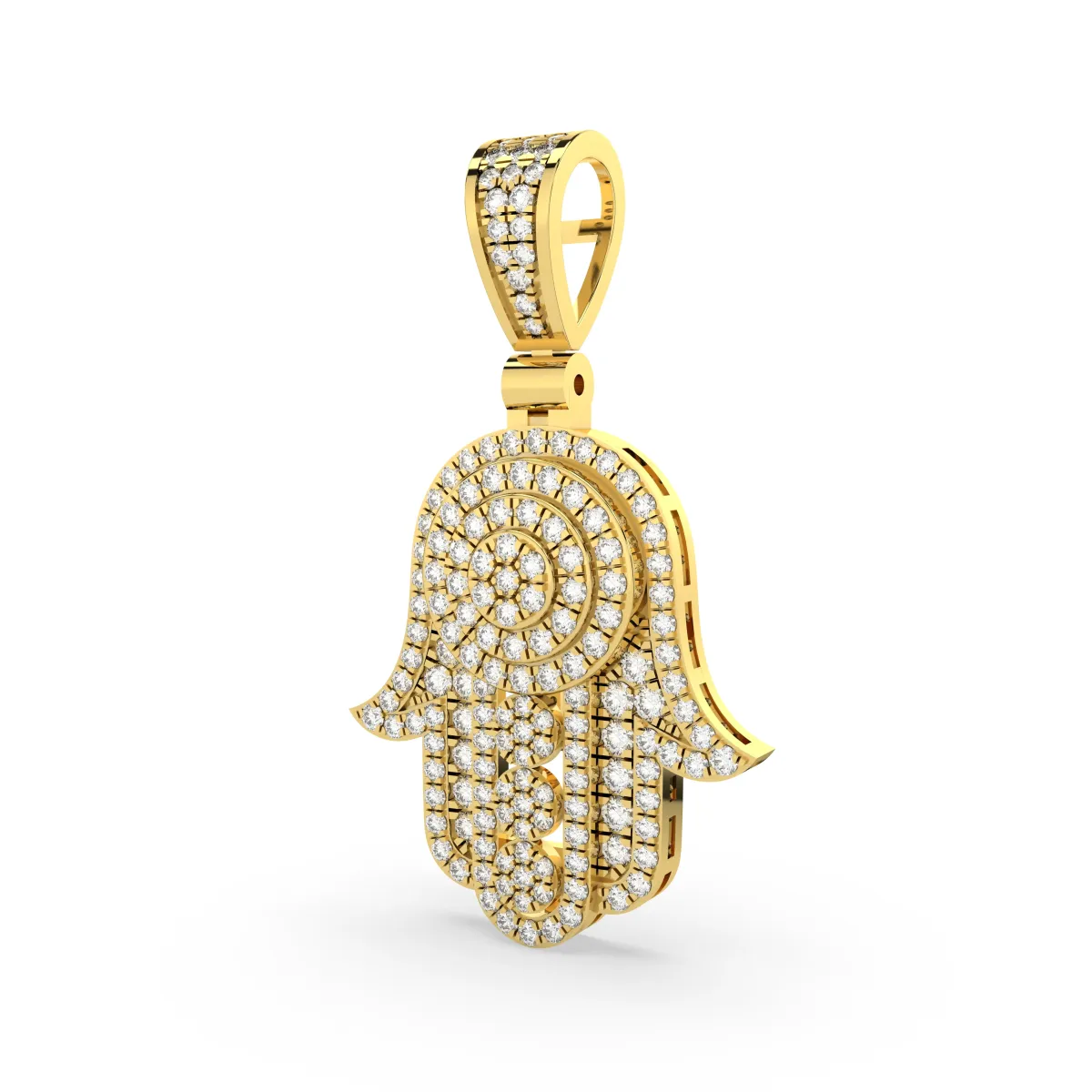 Men'S Natural Diamond Hamsa Pendant