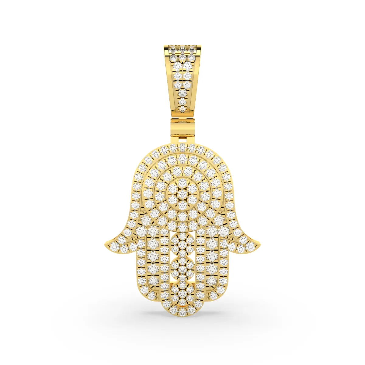 Men'S Natural Diamond Hamsa Pendant