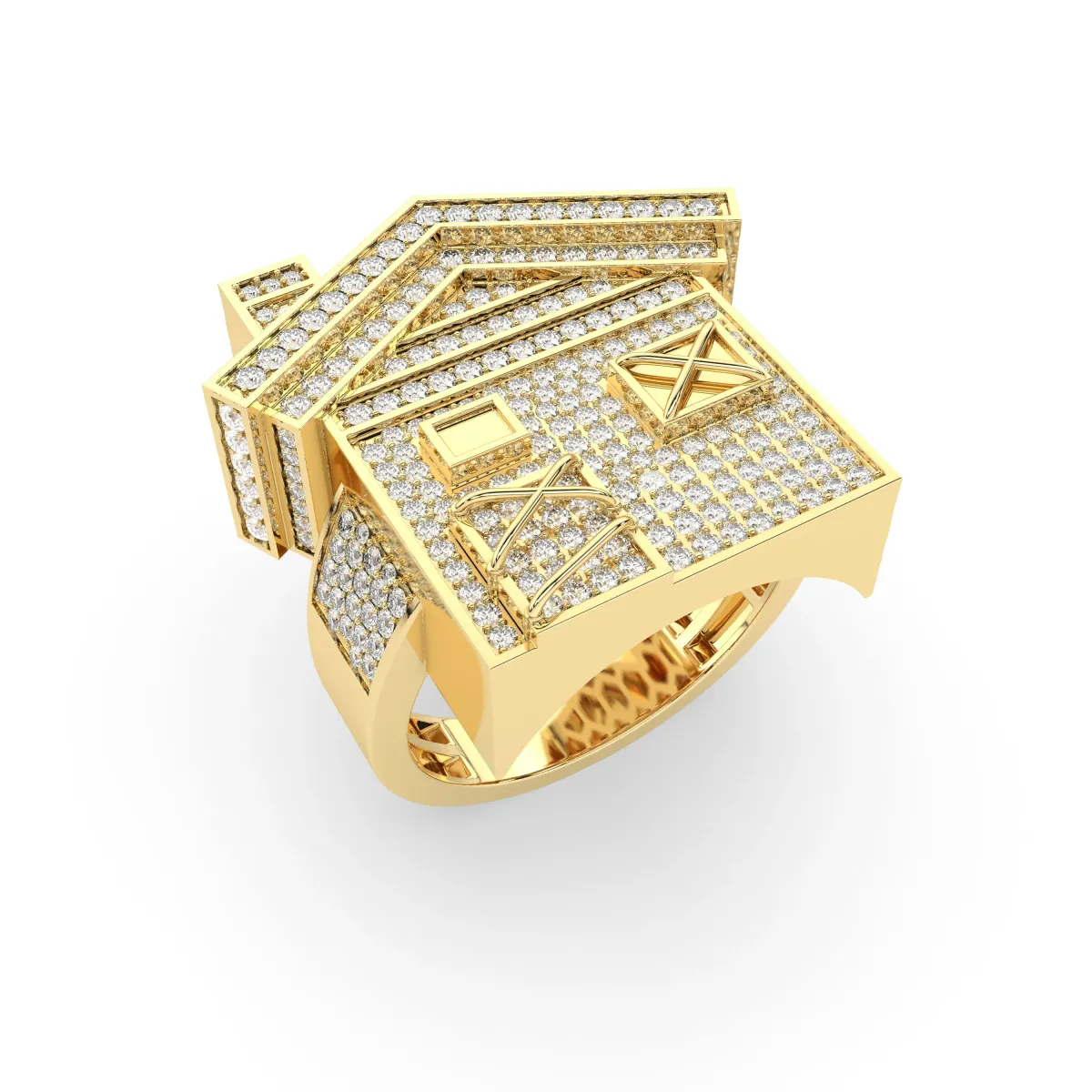 Alva Mens Trap House 1.39 CT Natural Diamond Ring