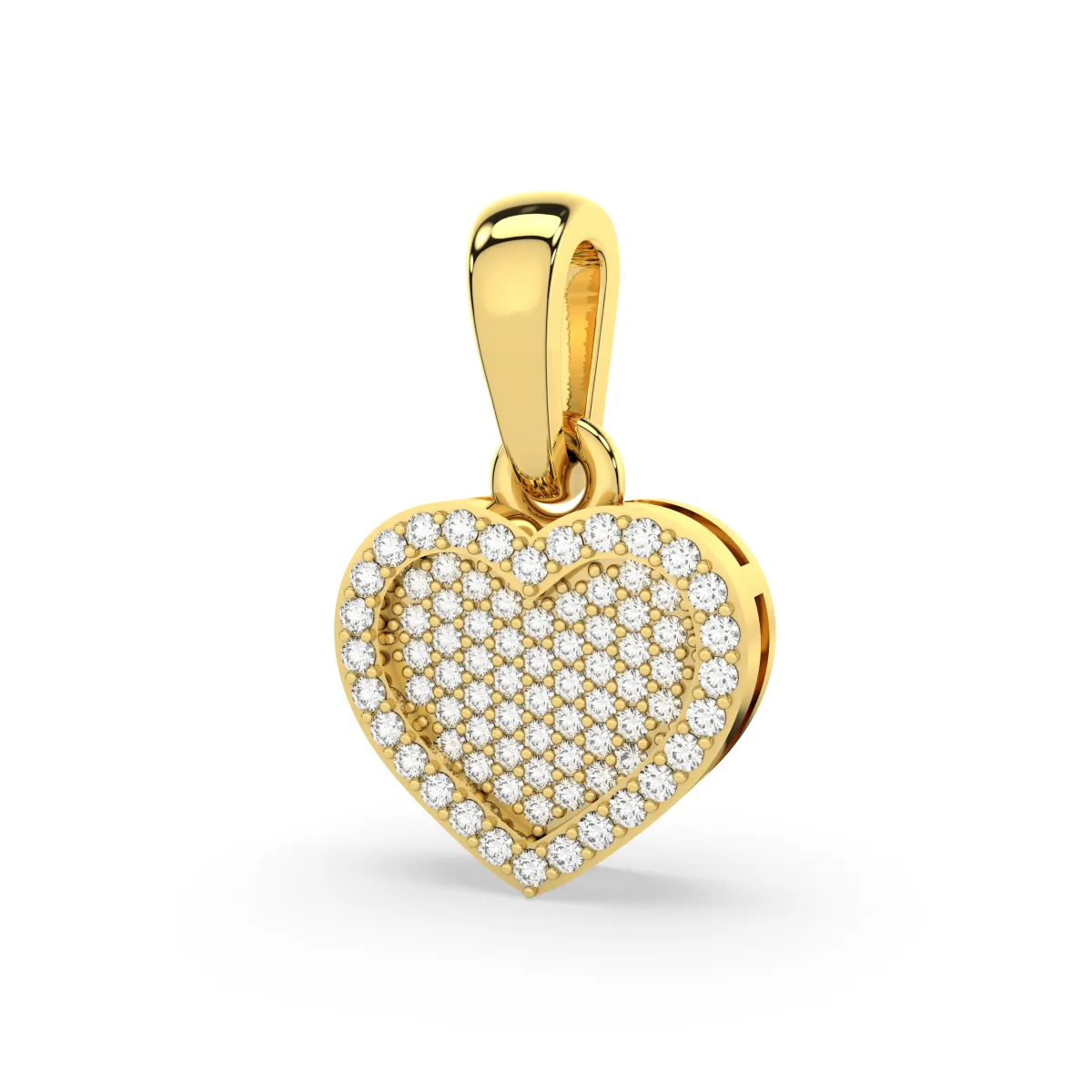 Women'S Heart Shape Natural Diamond Pendant