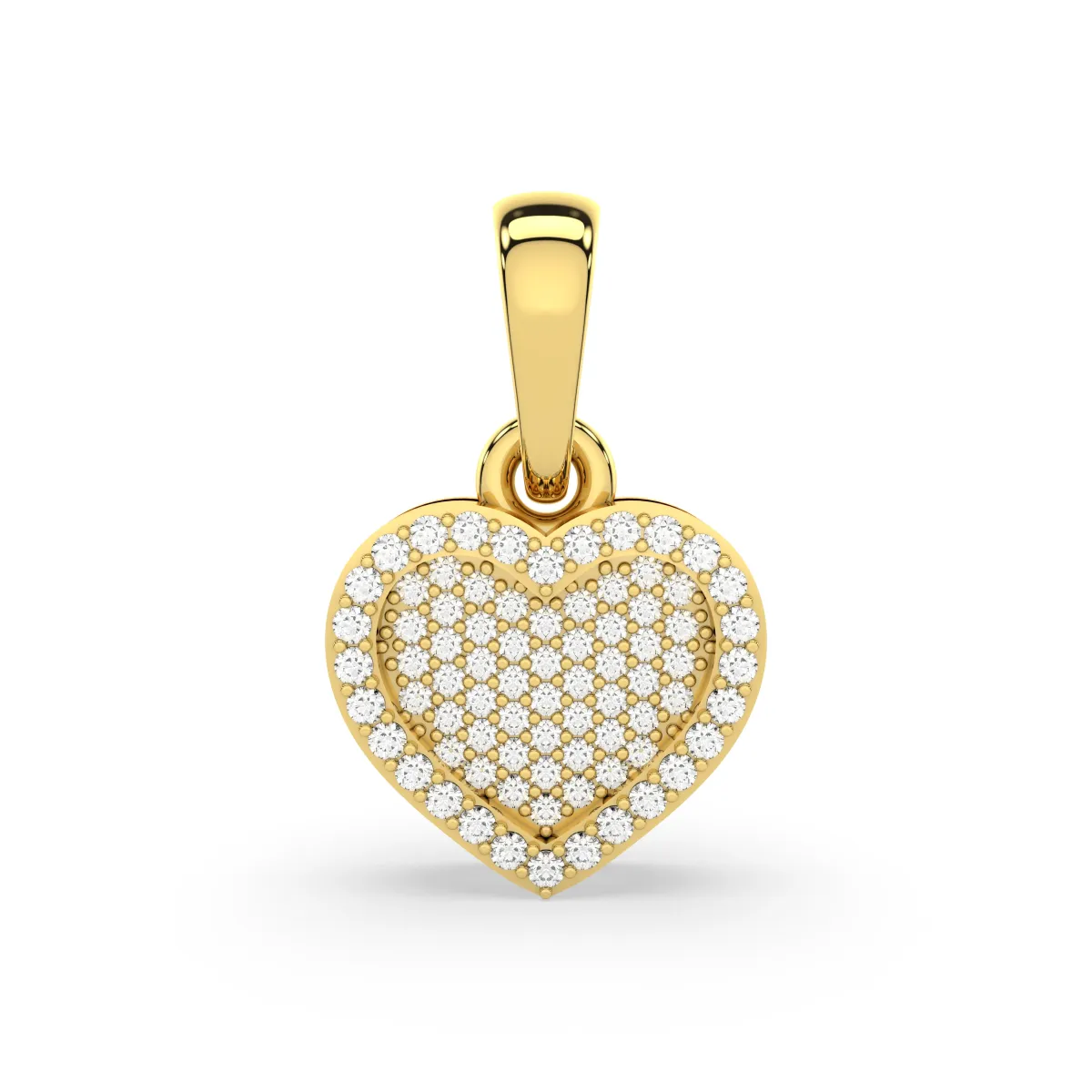 Women'S Heart Shape Natural Diamond Pendant