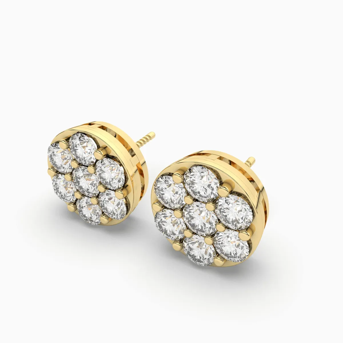 Round And Round Natural Diamond 2.87 CT.T.W Stud Earring