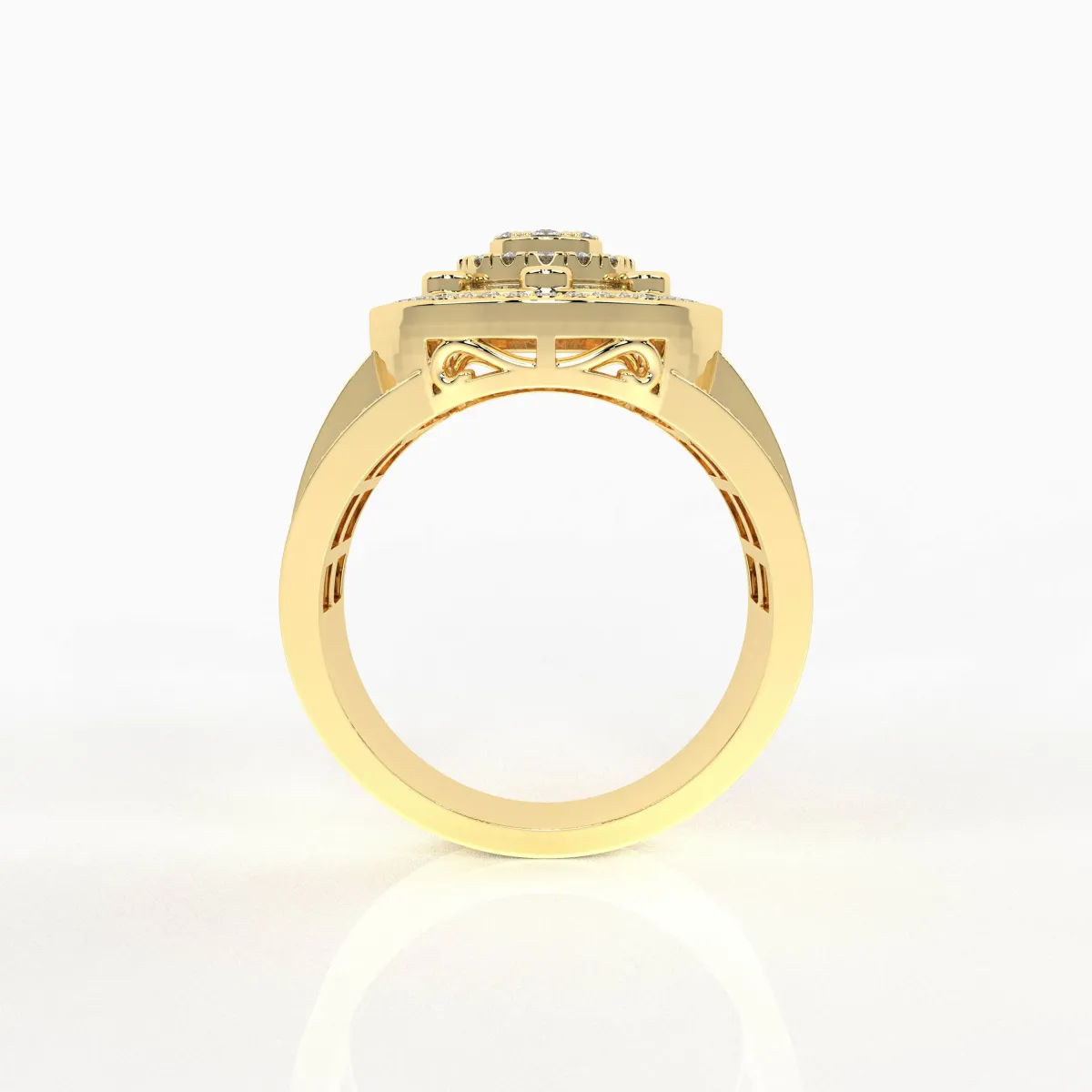 Mens Gold Natural Diamonds Ring