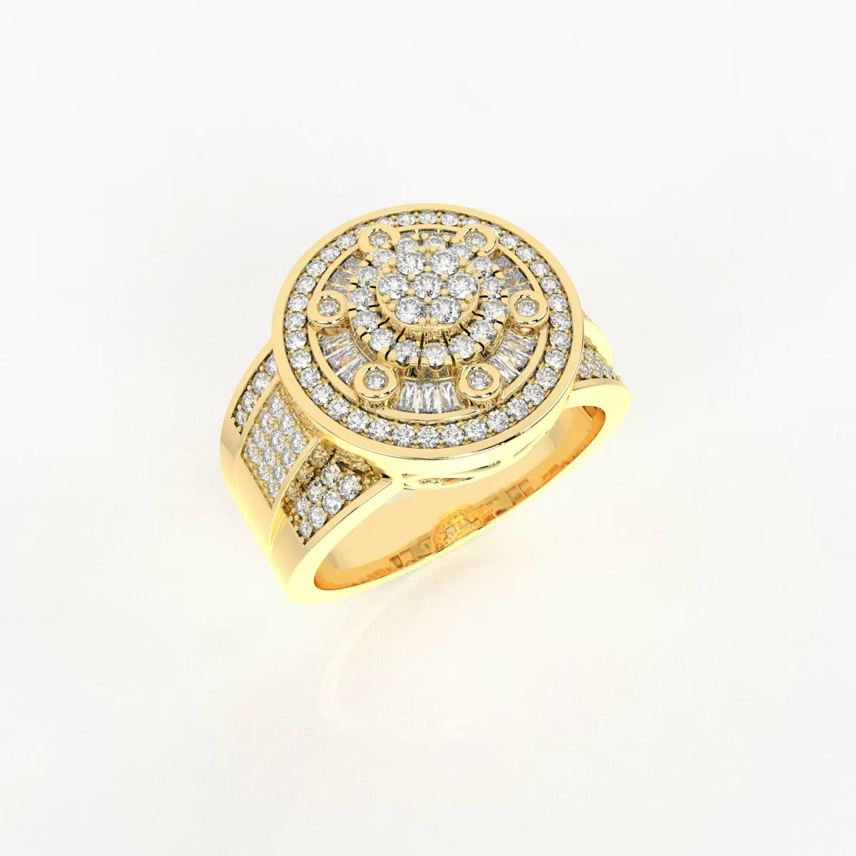 Mens Gold Natural Diamonds Ring