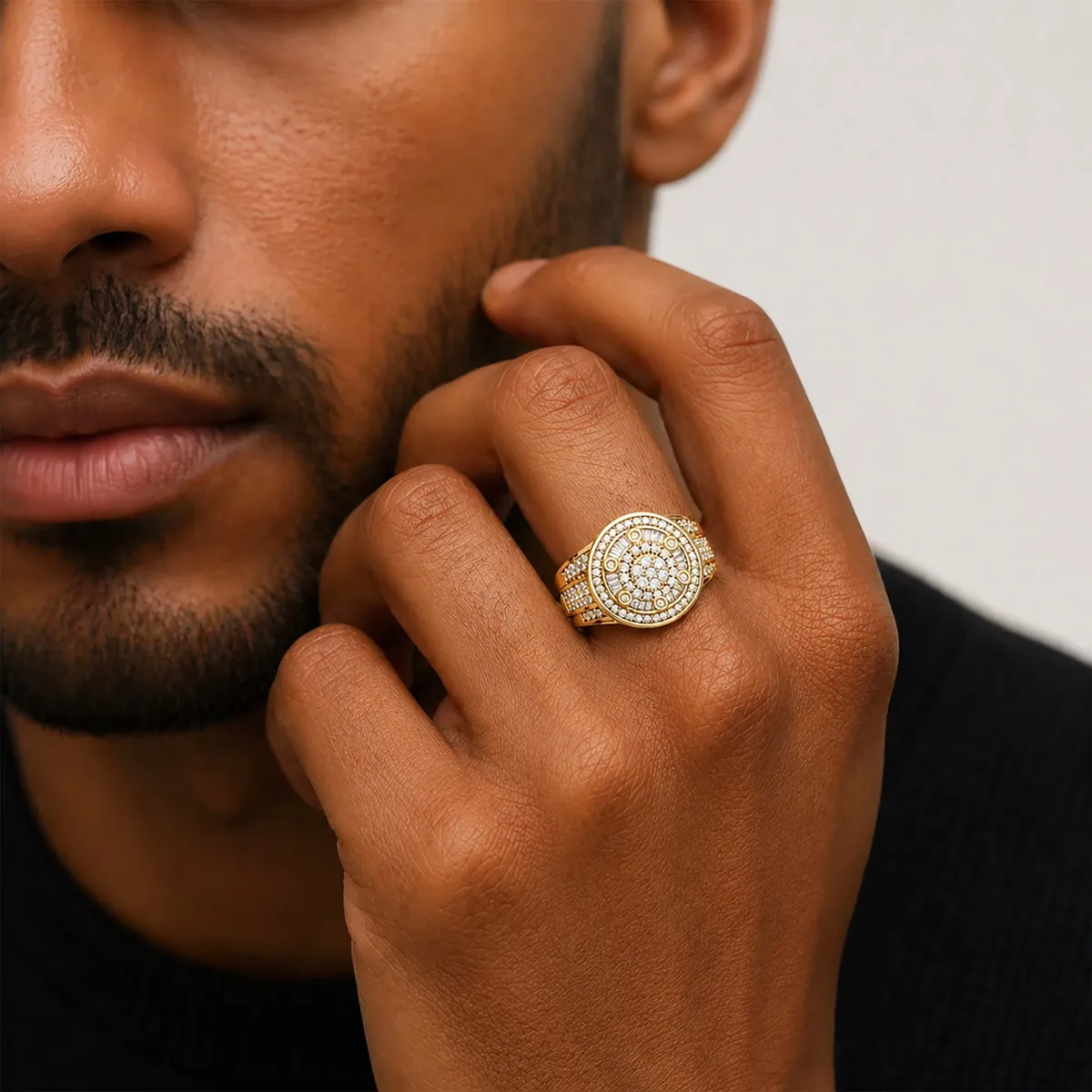 Mens Gold Natural Diamonds Ring