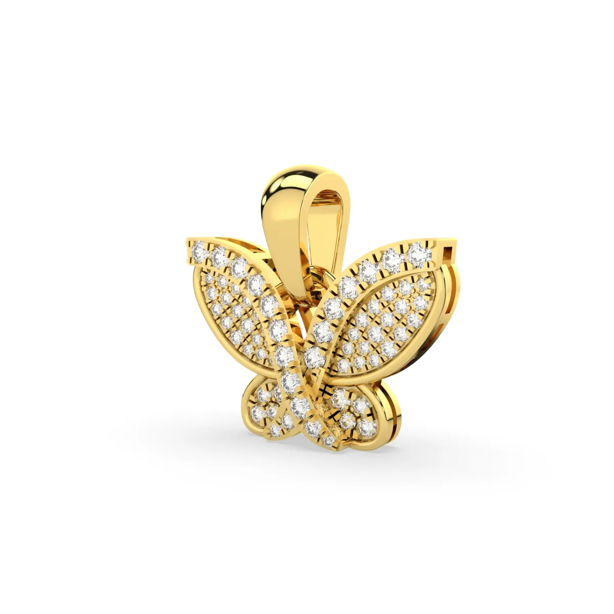 Butterfly Pendant With Natural Diamonds