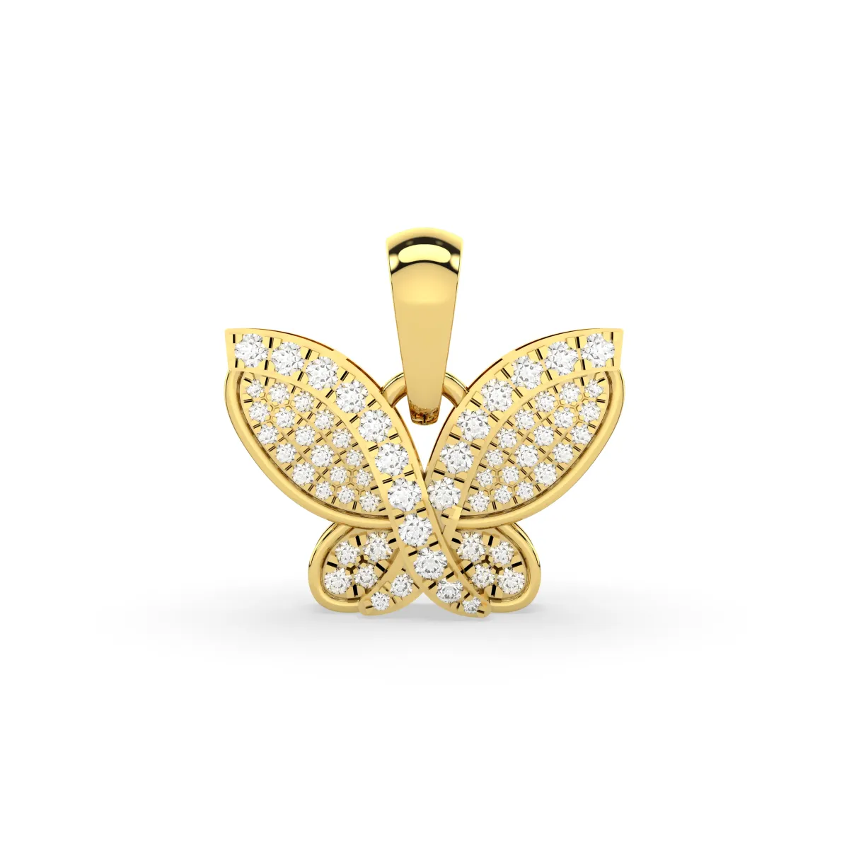 Butterfly Pendant With Natural Diamonds