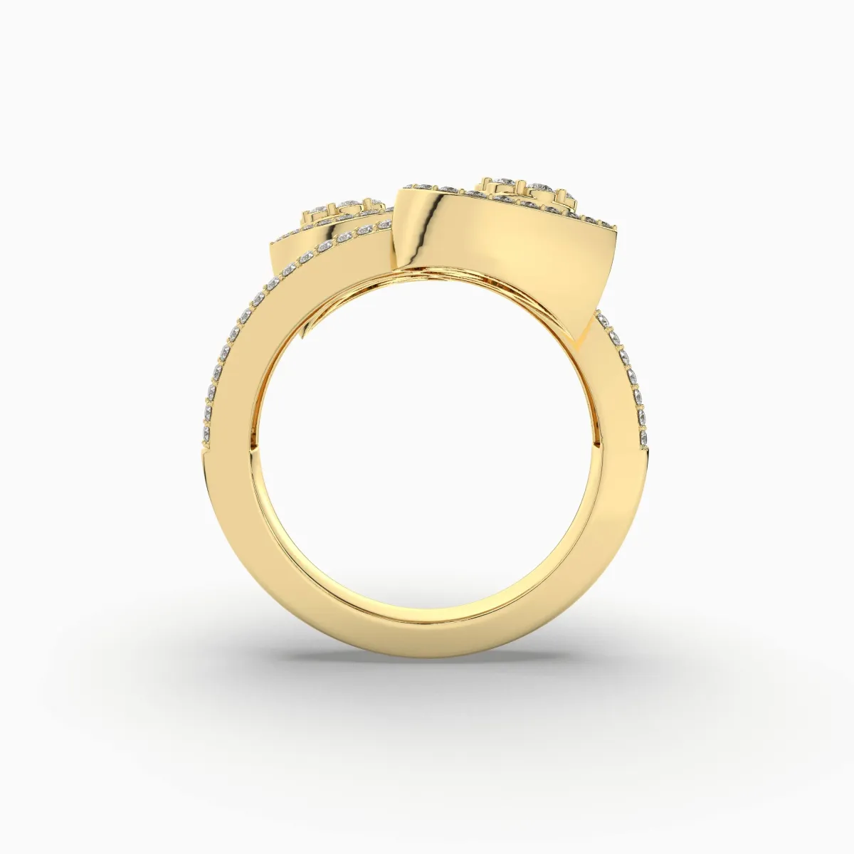 2 Hearts True Love Natural Diamond Cocktail Ring