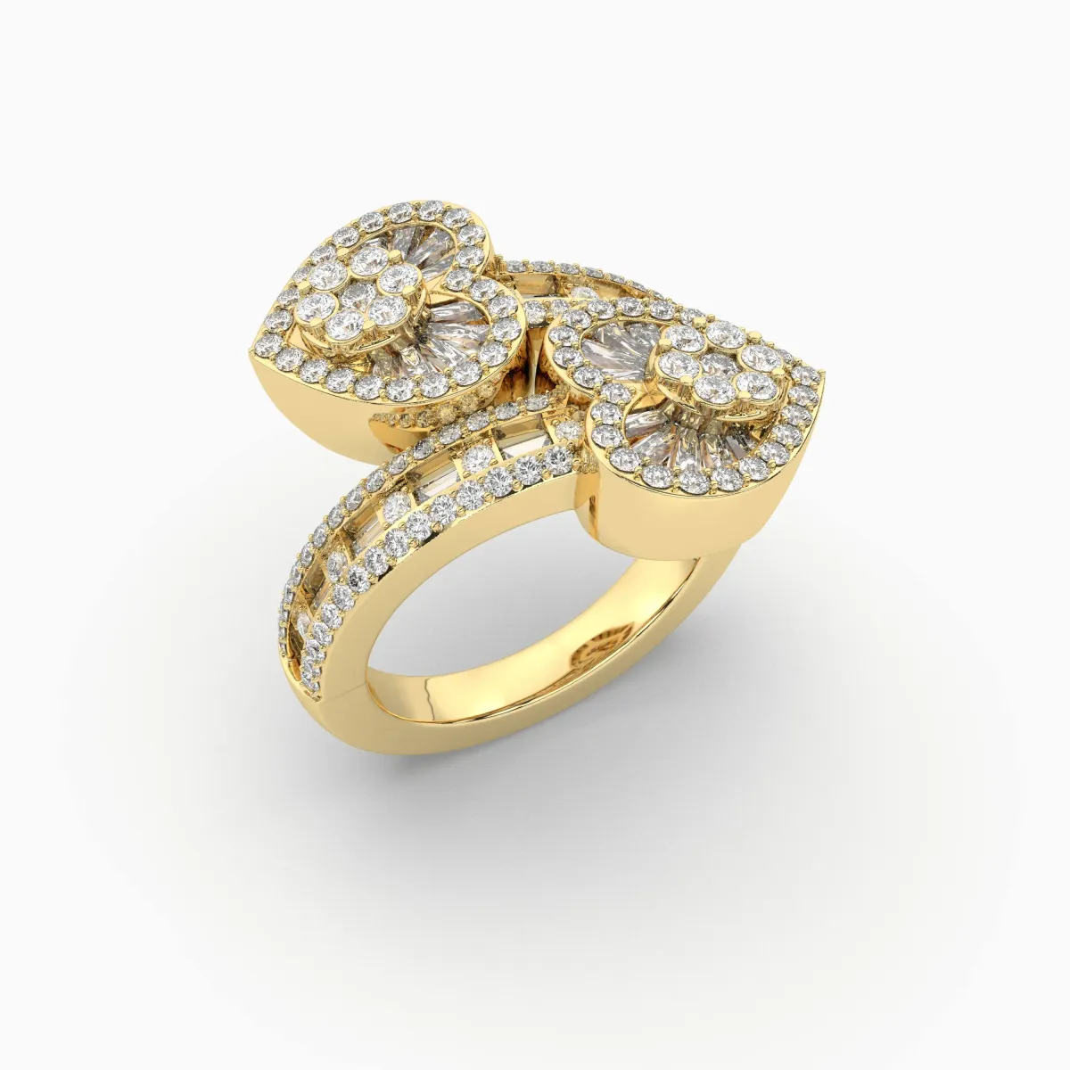 2 Hearts True Love Natural Diamond Cocktail Ring