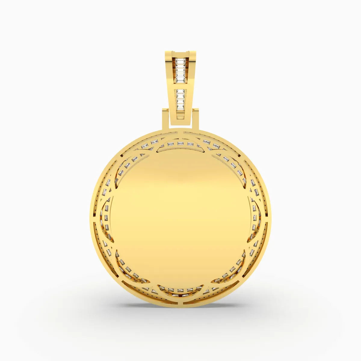 Round And Baguette Natural Diamond Memory Pendant