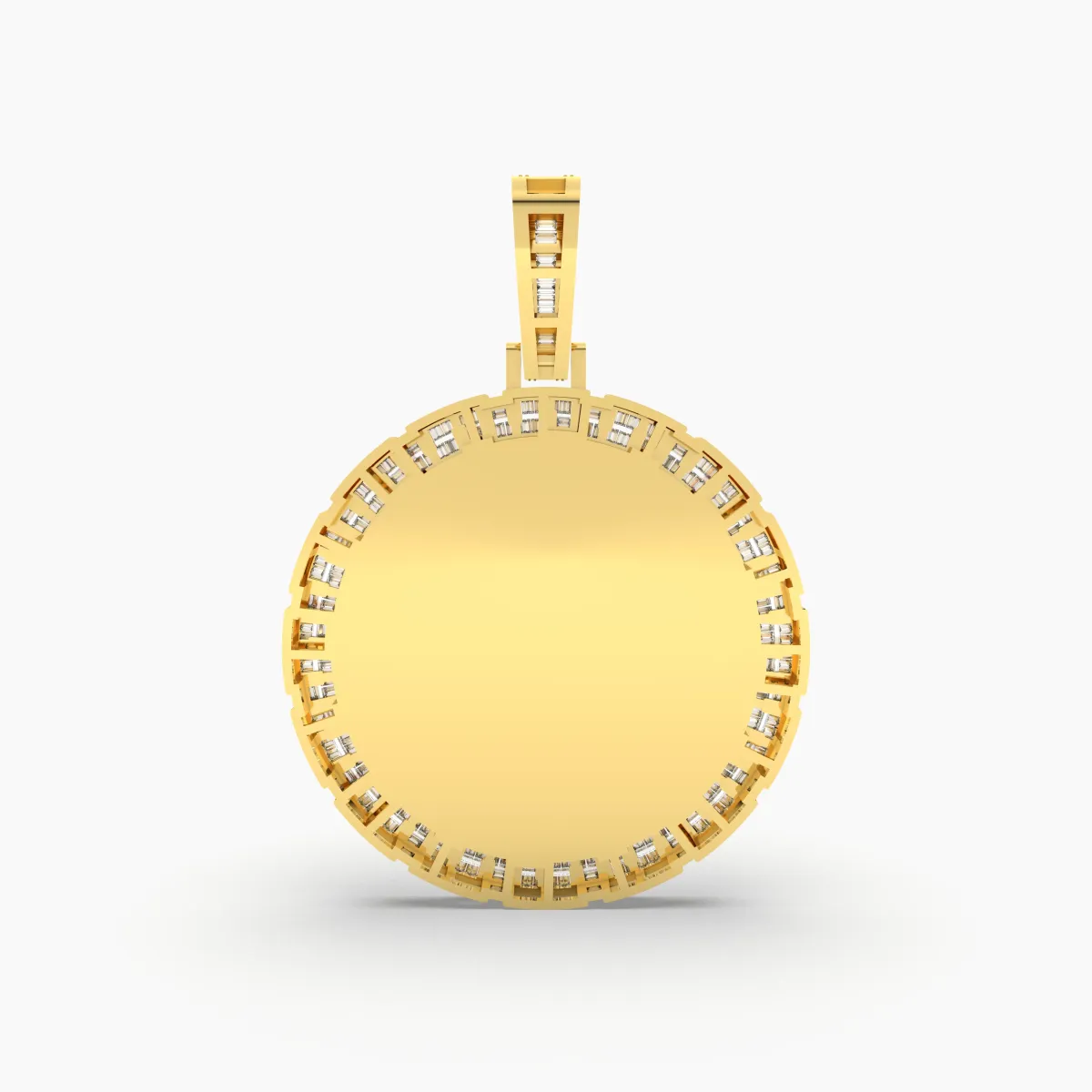 Men'S Natural Diamond Photo Memory Pendant