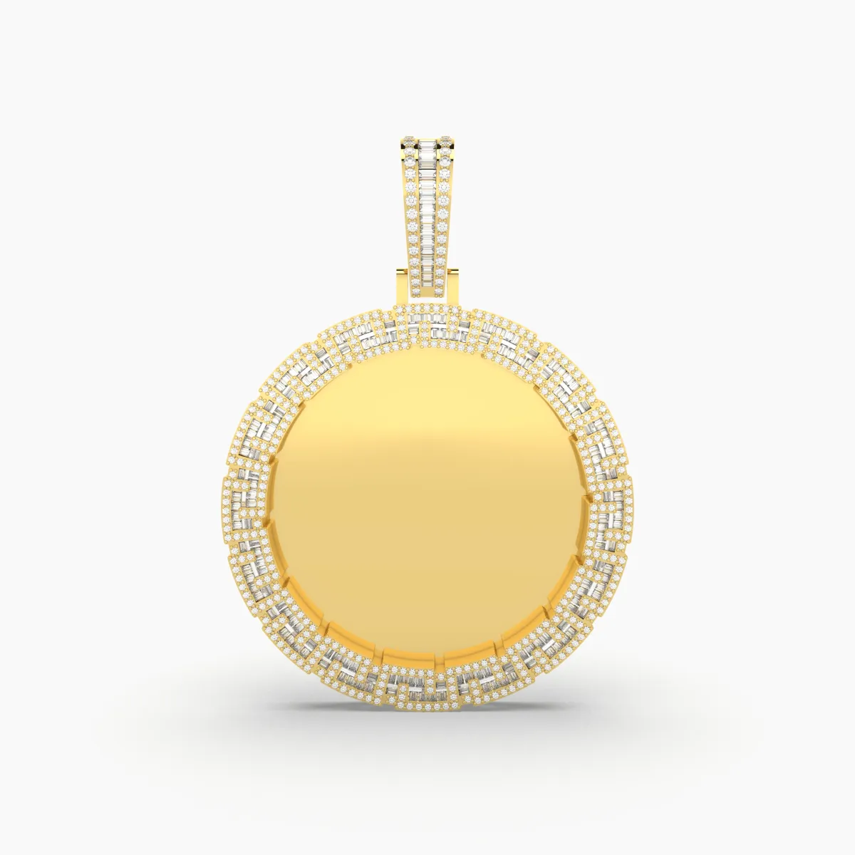 Men'S Natural Diamond Photo Memory Pendant