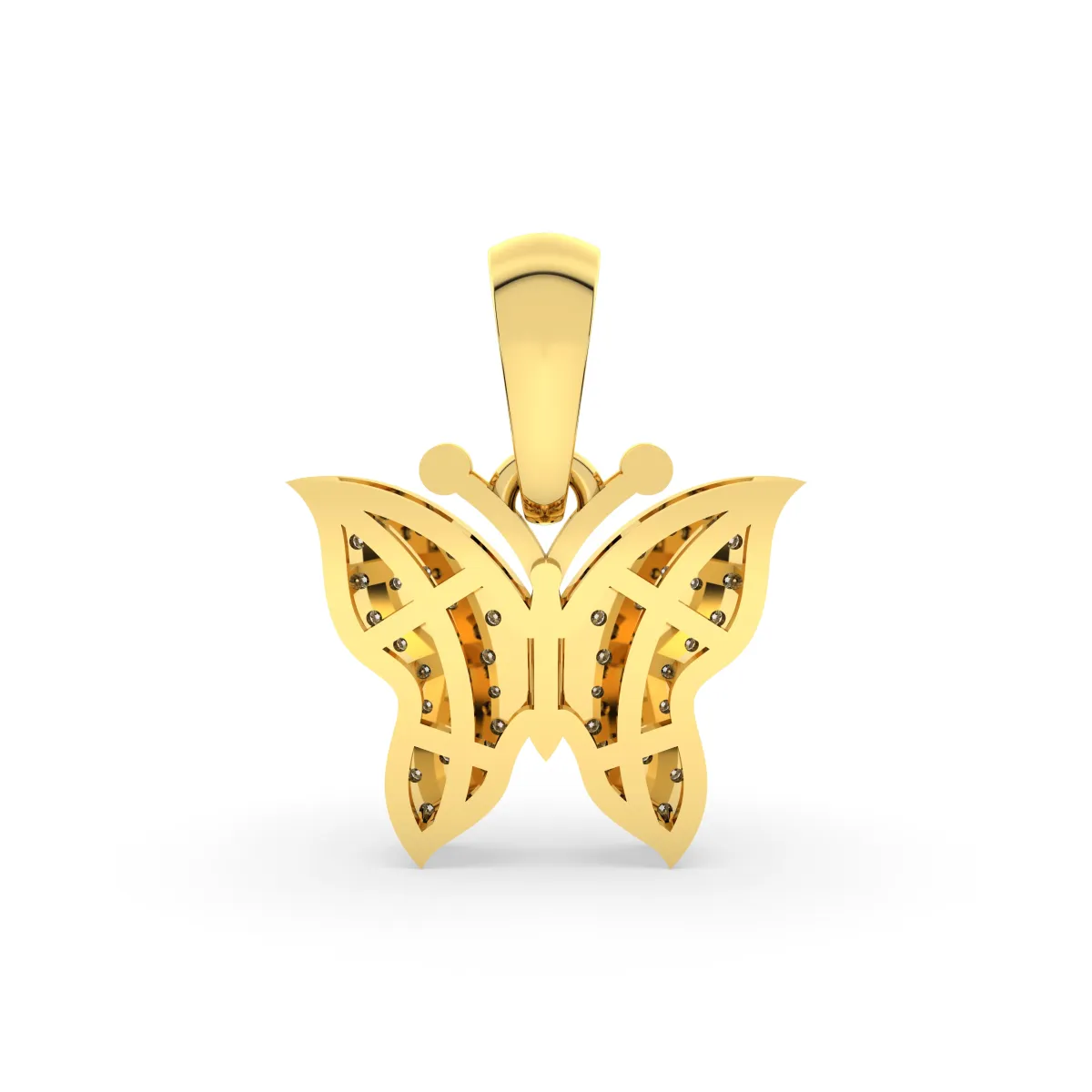 Natural Diamond Butterfly Pendant