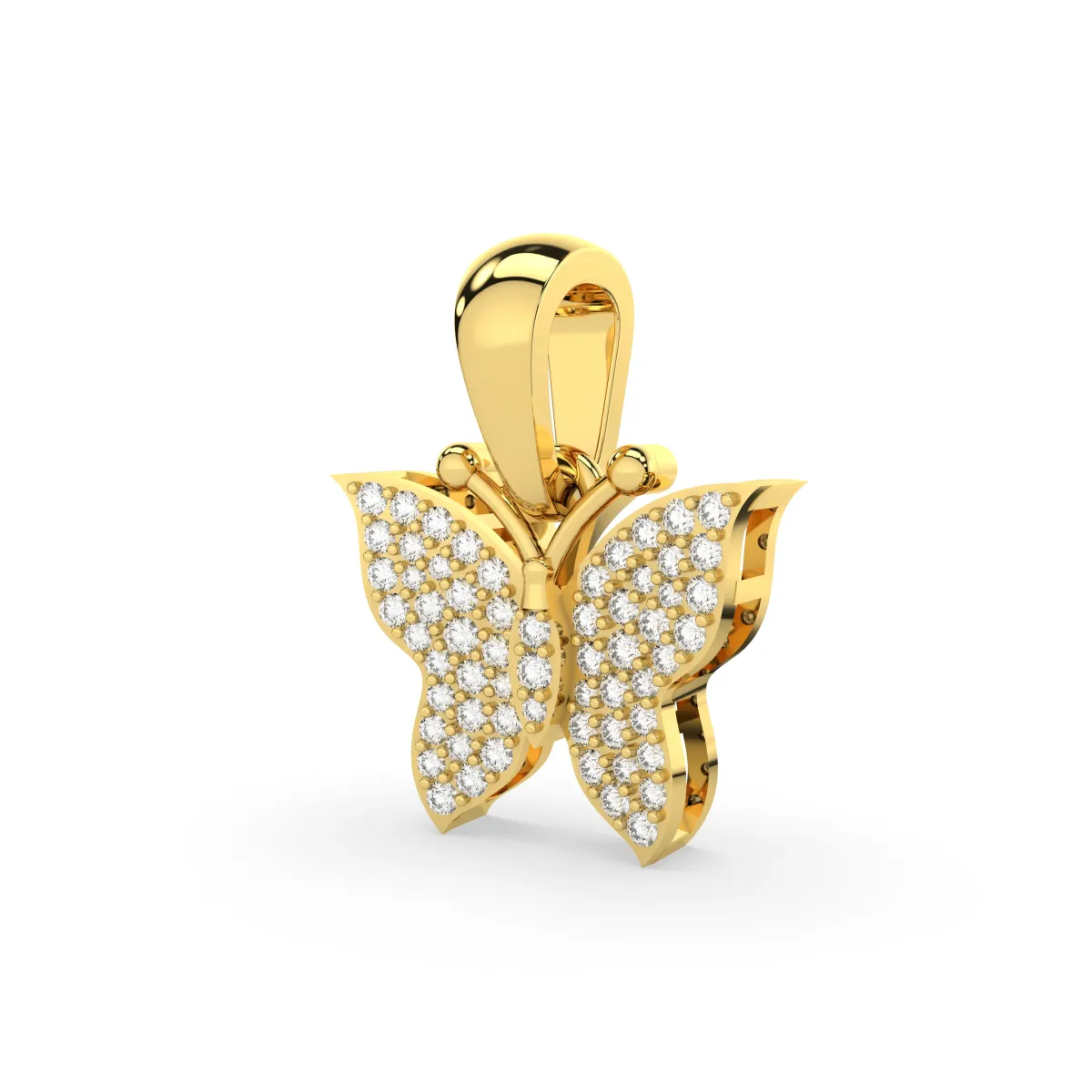 Natural Diamond Butterfly Pendant