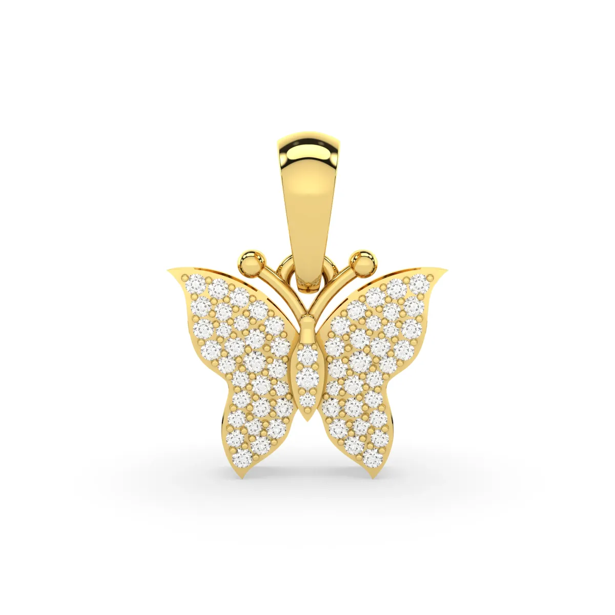 Natural Diamond Butterfly Pendant