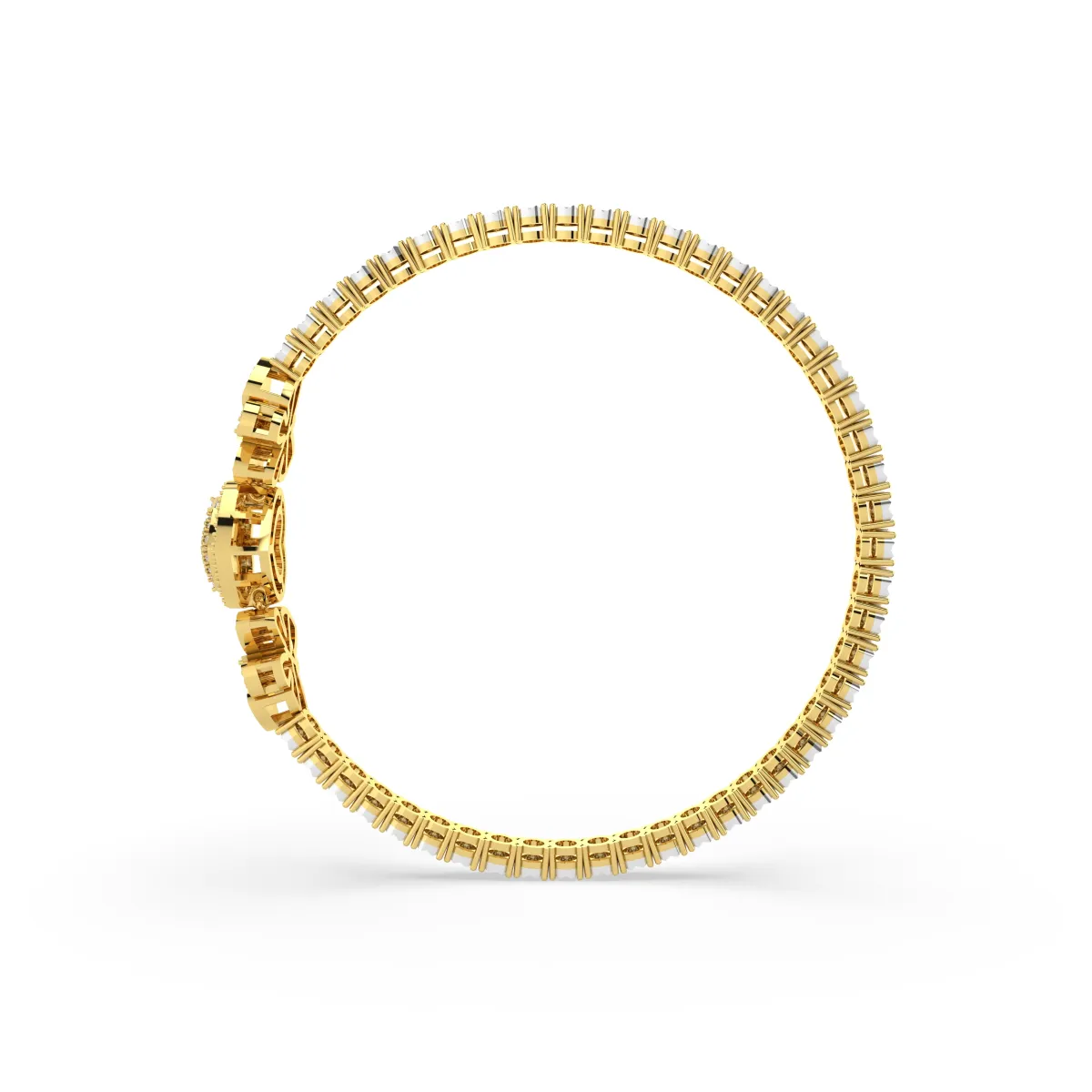 Butterfly And Heart Bangle Bracelet
