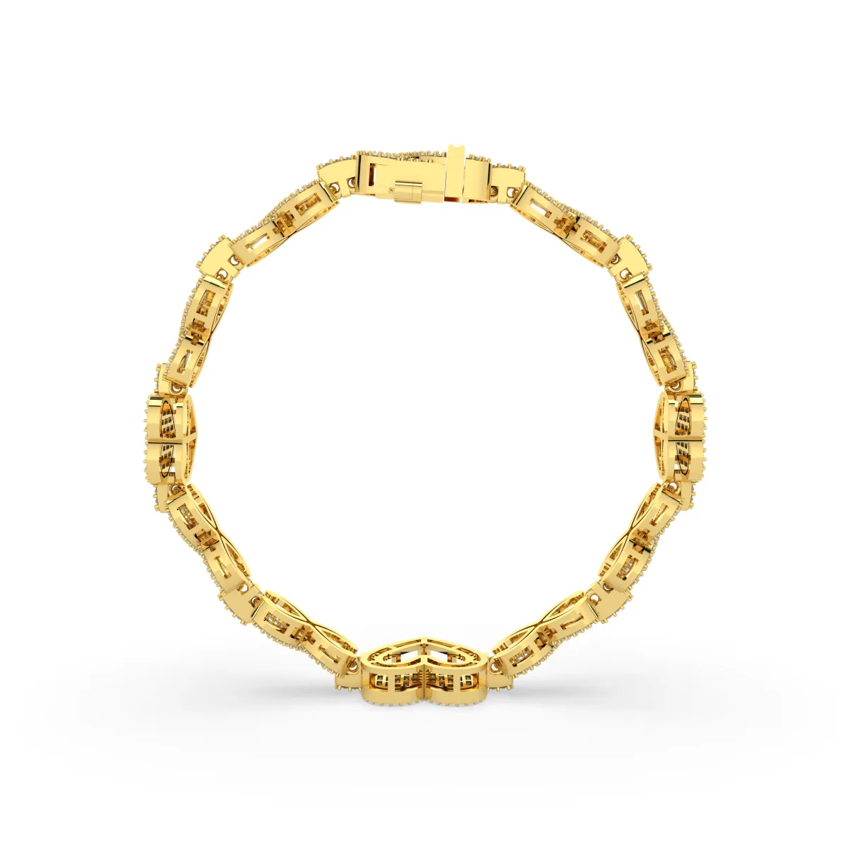 Heart Links Natural Diamond Bracelet