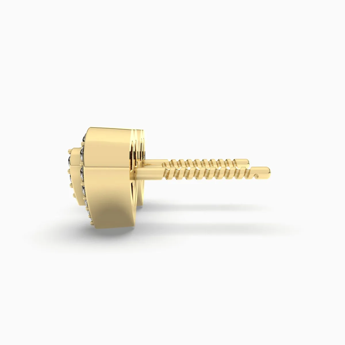 Heart Shape Natural Diamond And Baguette Stud Earring For Women