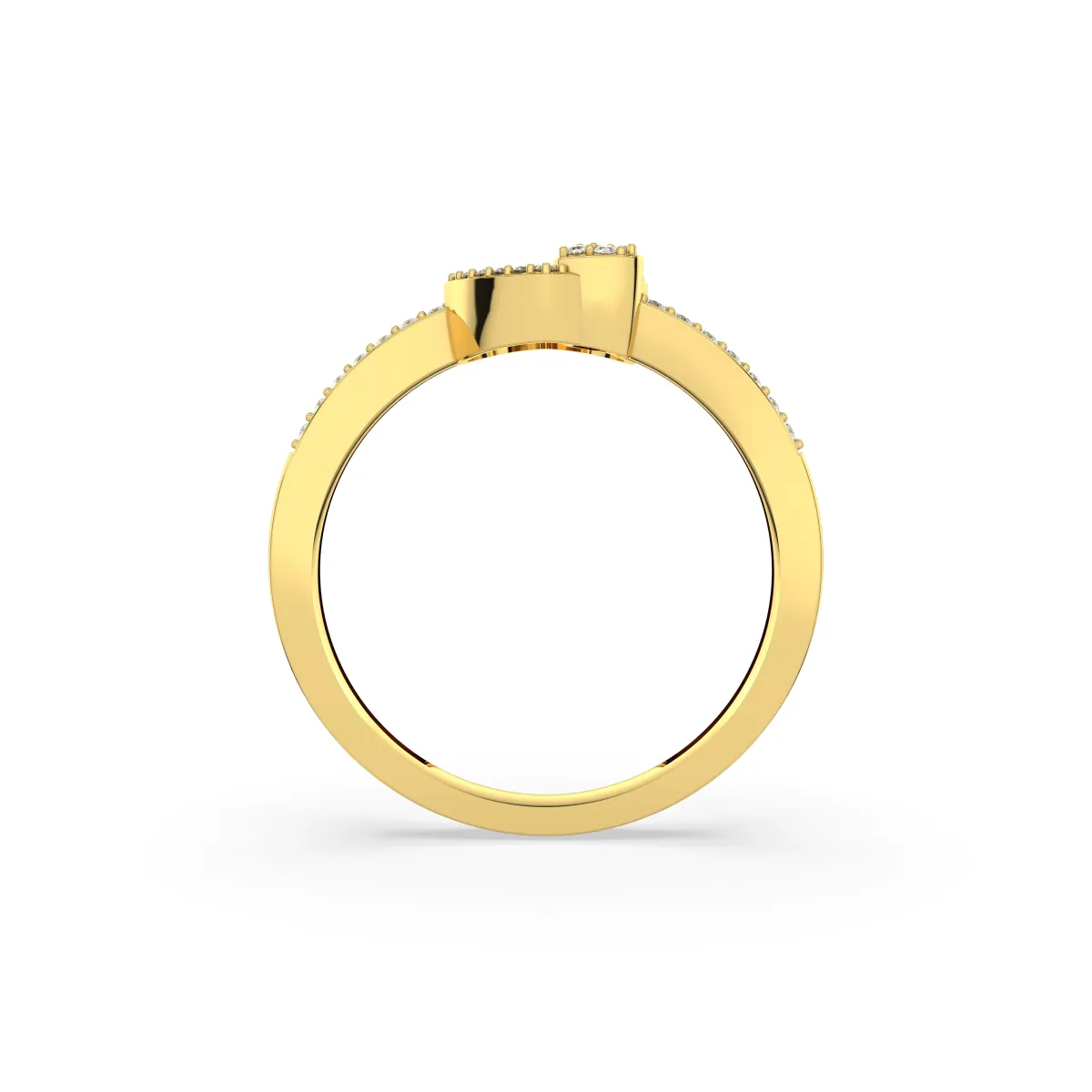 Interlocking Heart Designs Natural Diamond Ring