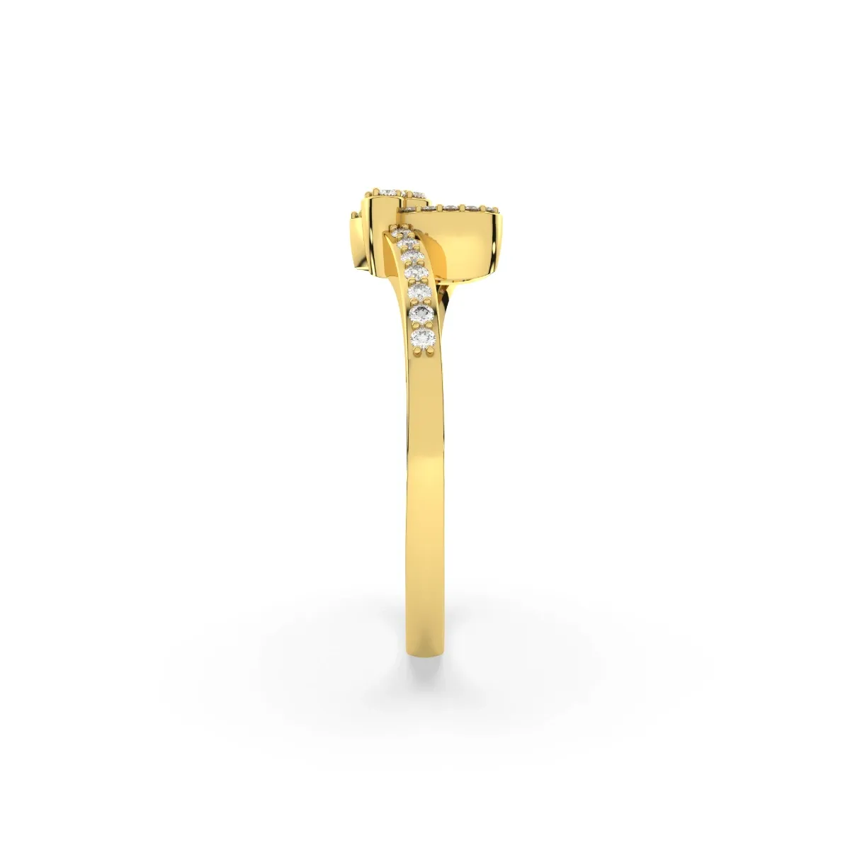 Interlocking Heart Designs Natural Diamond Ring