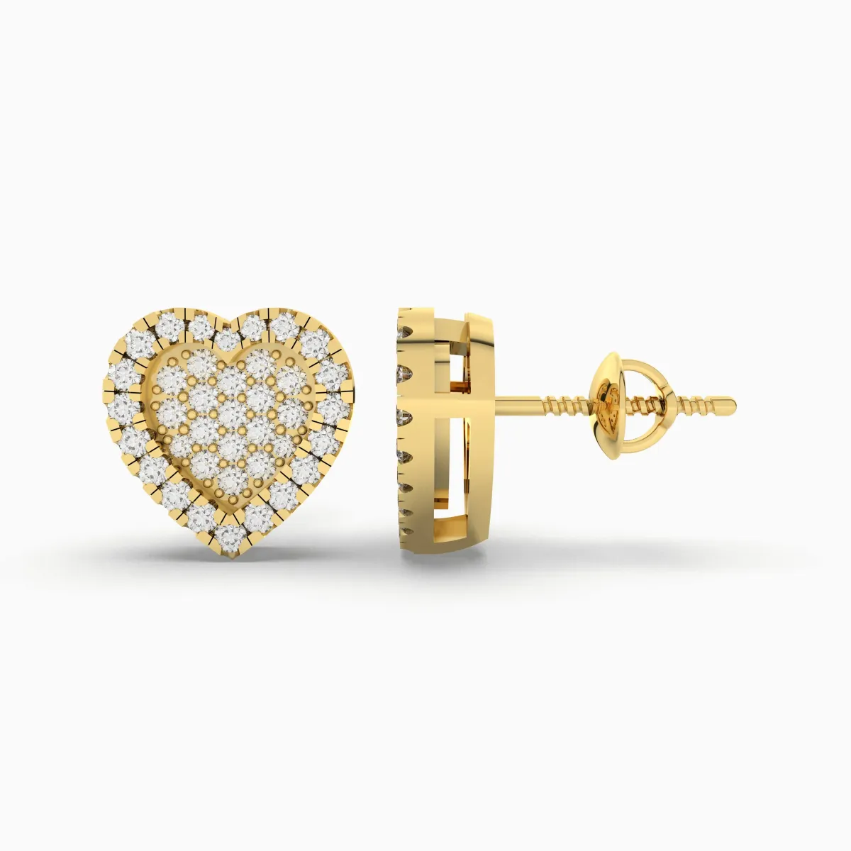 Heart Natural Diamond Earrings-Elegance For Every Heartbeat