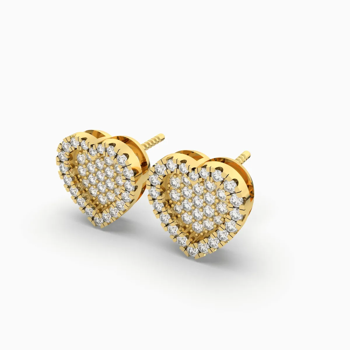 Heart Natural Diamond Earrings-Elegance For Every Heartbeat