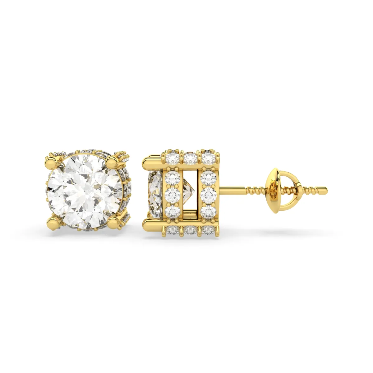 Constella Round Cut Stud Earrings
