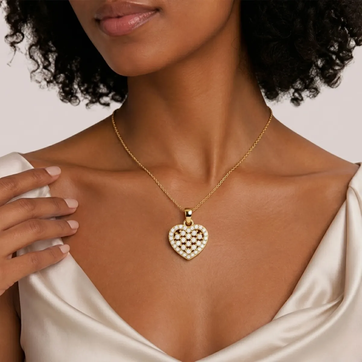 Pave Cubic Heart Pendant