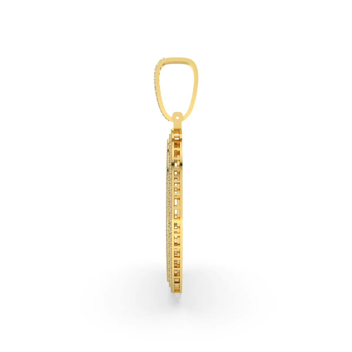 Men'S Natural Round Diamond Memory Picture Pendant