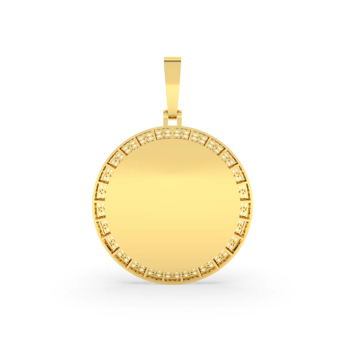 Men'S Natural Round Diamond Memory Picture Pendant