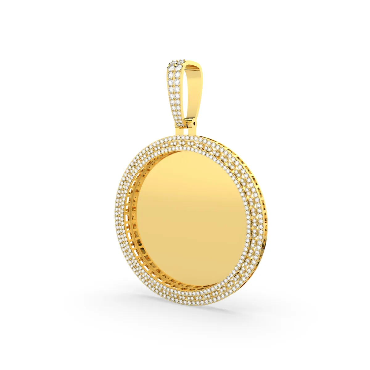 Men'S Natural Round Diamond Memory Picture Pendant