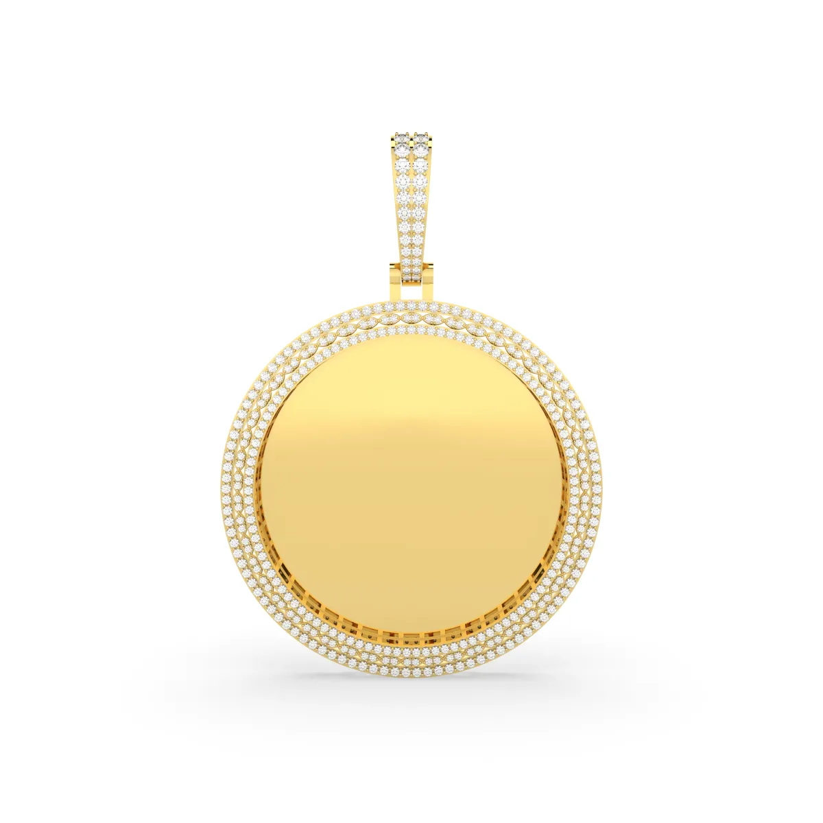 Men'S Natural Round Diamond Memory Picture Pendant