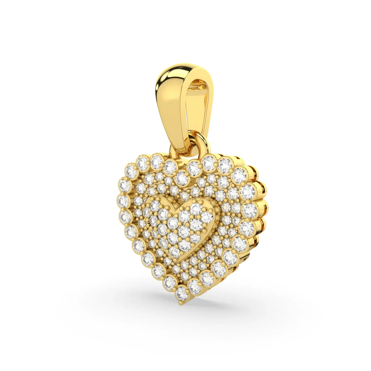 Pave Heart Natural Diamond Pendant