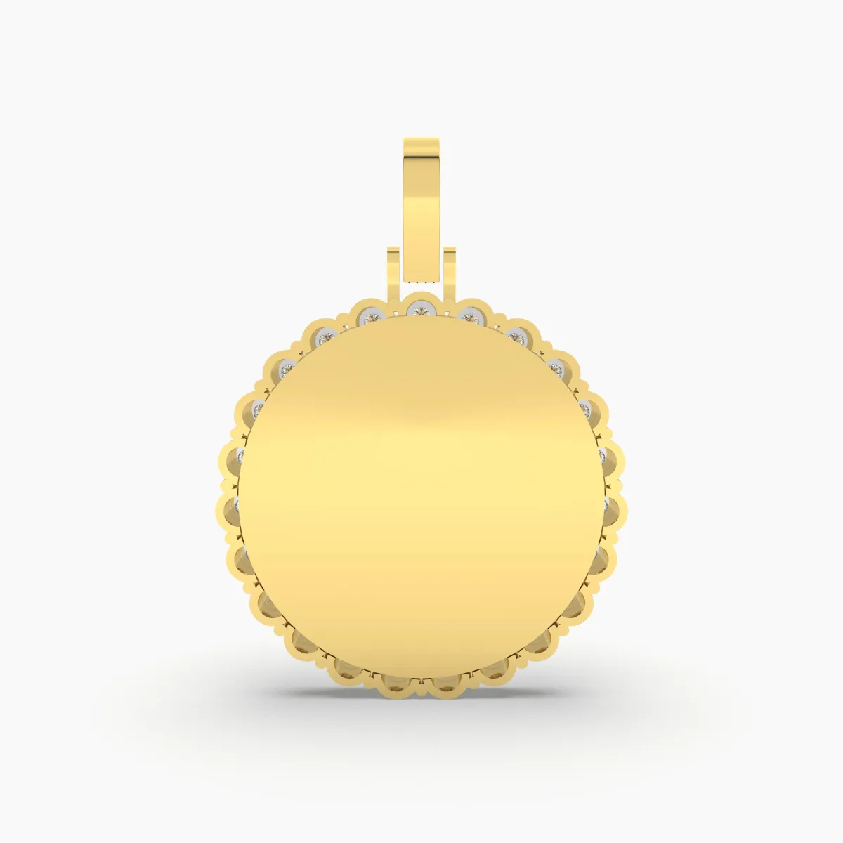 Round Cut Natural Diamond Memory Pendant For Men